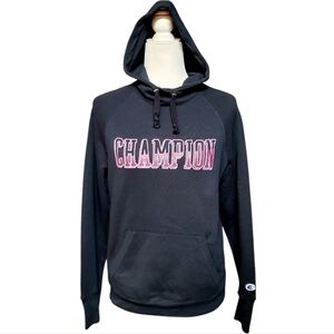 Champion Hoodie Women's Black/Ombre Arch Logo Fleece Pullover Szies Small